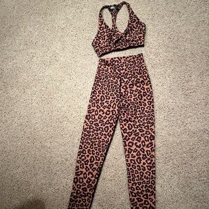 Beach Riot Brown and Black Leopard Print Sportswear